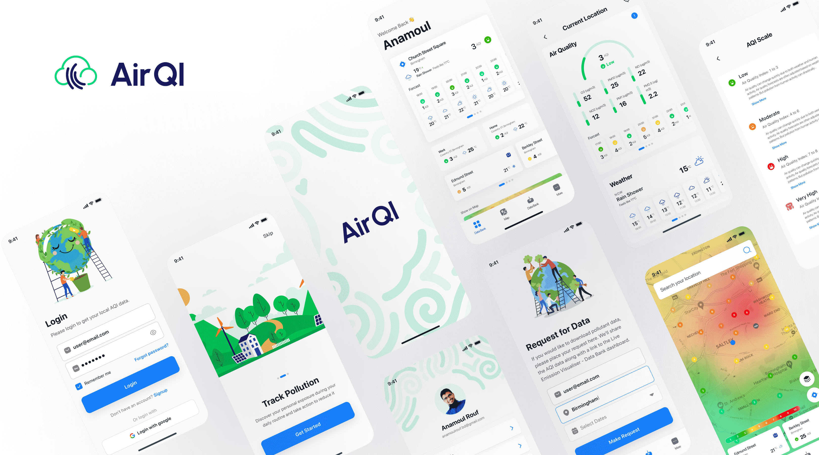 AirAQ App Case Study by Anamoul Rouf, Product Designer