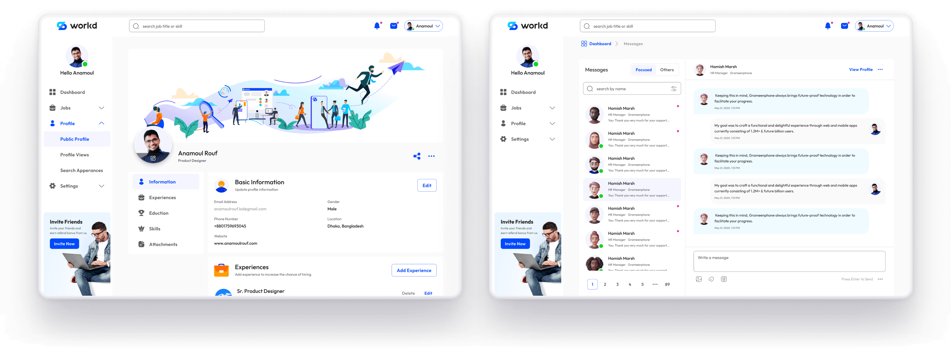 Workd Web App Case Study by Anamoul Rouf, Product Designer